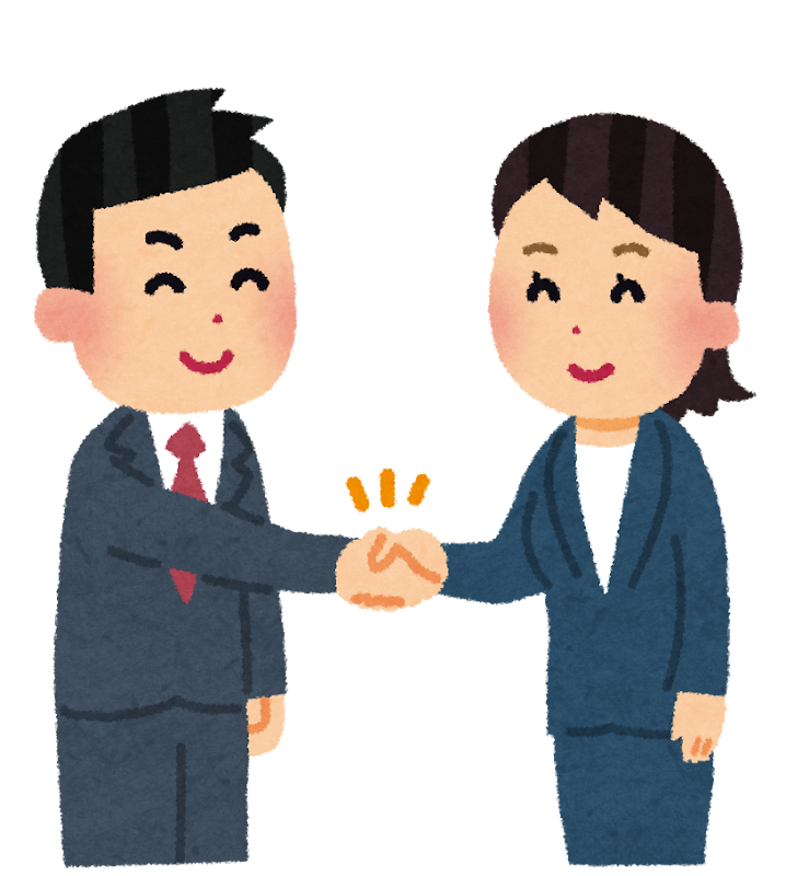 握手をするビジネスパーソンのイラスト